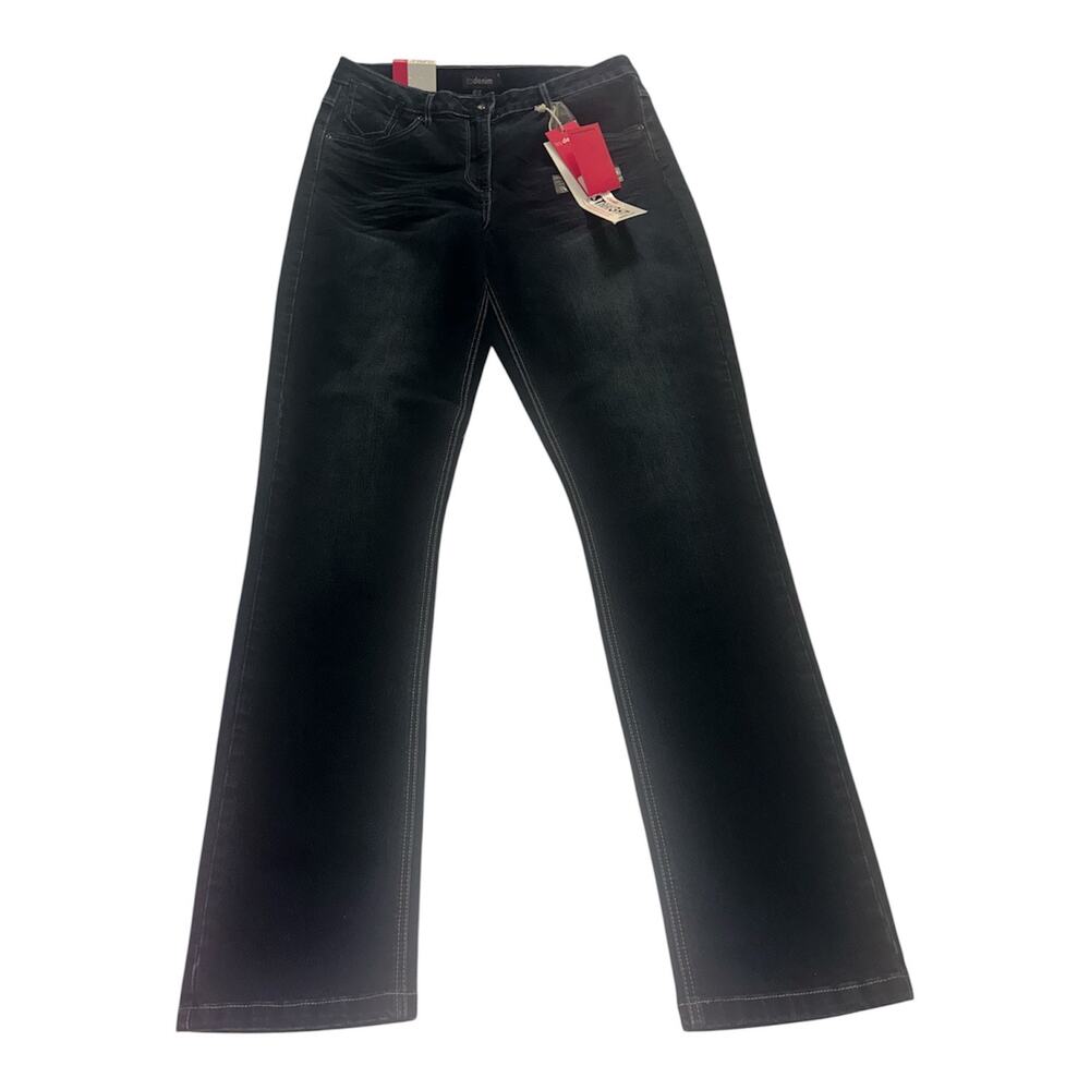 Its Denim Straight Cut Jeans Womens 12 Tall Dark NWT Regular Rise 36 Inseam